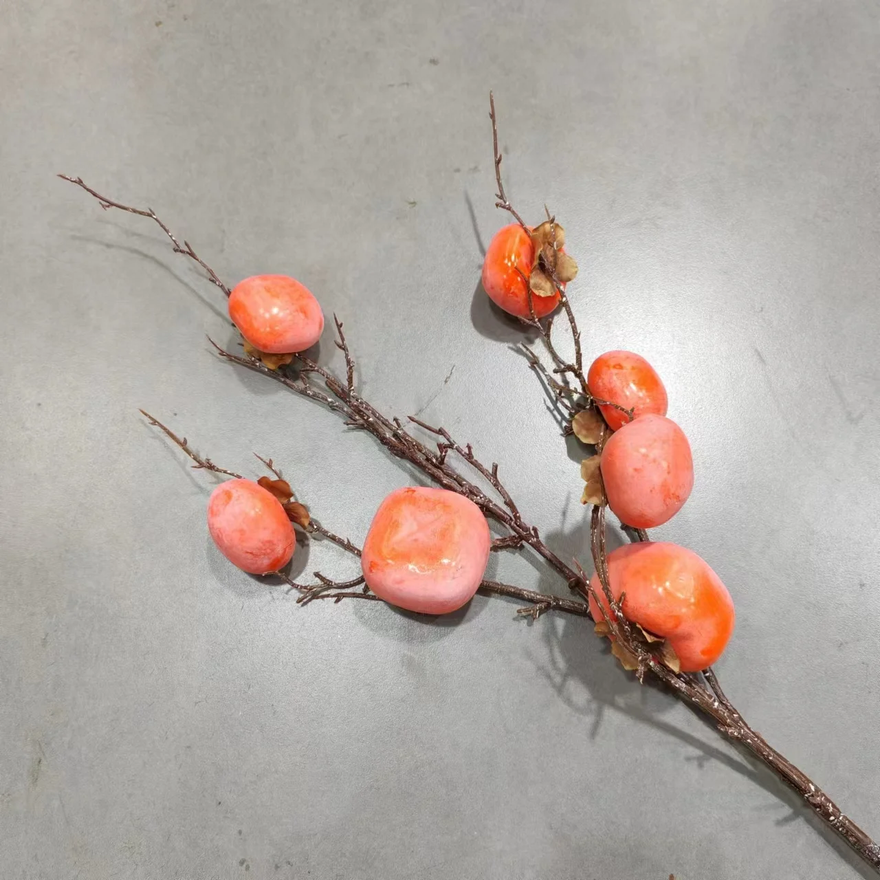 High Quality Foam Persimmon Fruit Branch for Home Decoration and New Year Celebrations for Outdoor Garden Wedding Decor