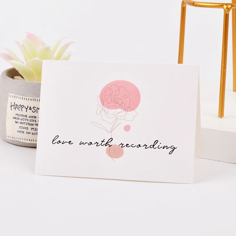 Luxury Customized Wedding Invitation Thank You Card Birthday Greeting Card with Envelope