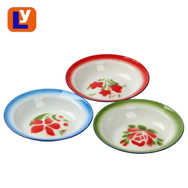 Colorful  enamel soup plate for indonesia market