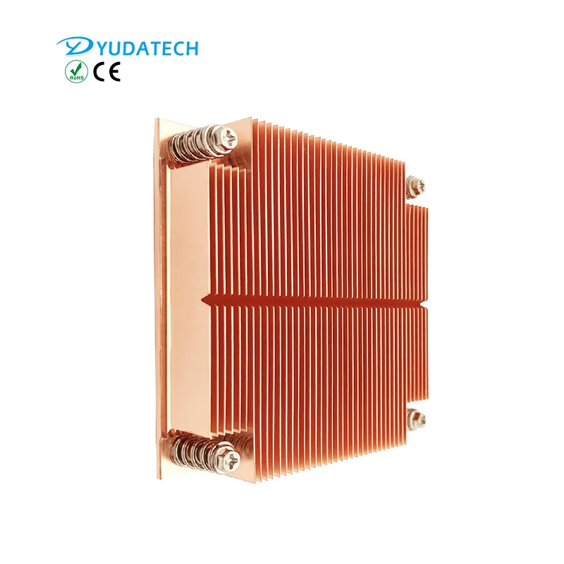 CNC copper skiving fin server cpu low profile heatsink pure copper server cooling heat sink