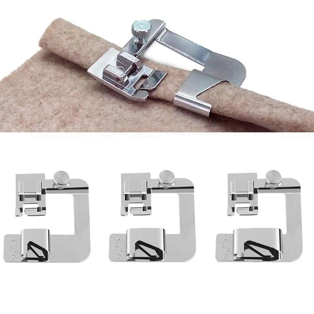6/8 Wide Rolled Hem Pressure Foot Sewing Machine Presser Foot Hemmer Foot Set Low Shank Sewing Machine
