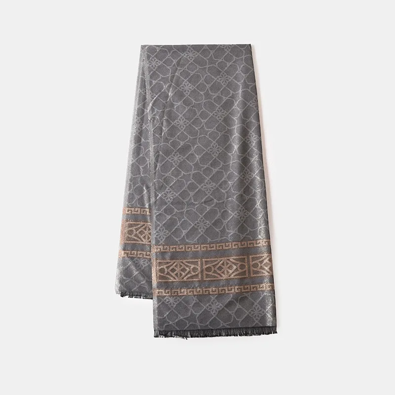 Fashion ethnic shimmer striped headscarf khimar viscose jersey hijab tassel turbans plain cotton knitted shawl for women custom