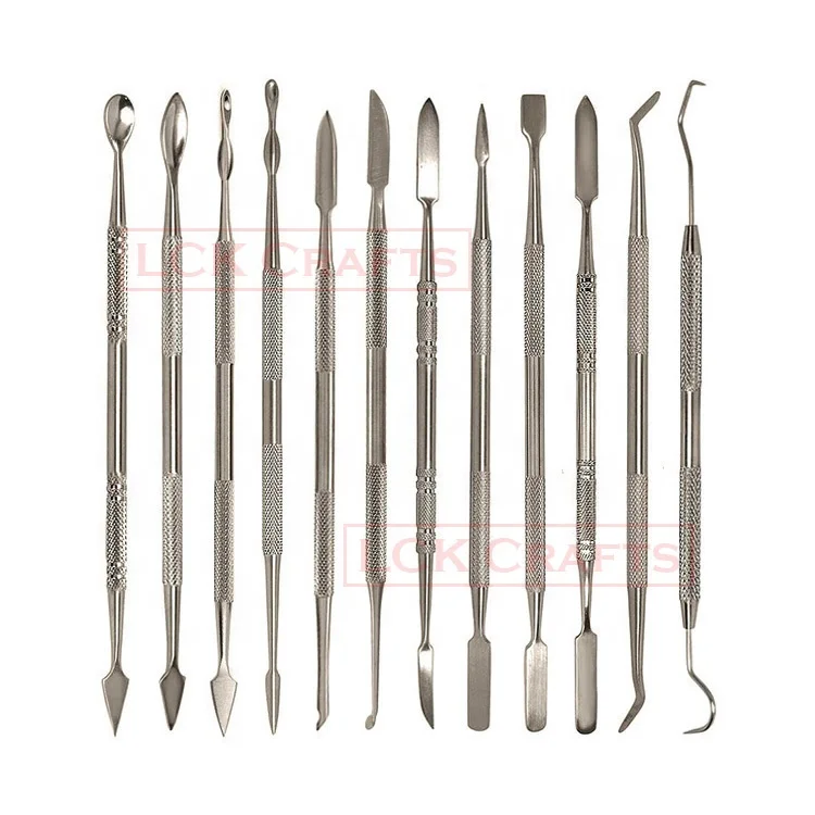 Stainless Steel Pottery Polymer Clay Tools Dental Wax Carver Set Ceramic Clay Dental Wax Carvers
