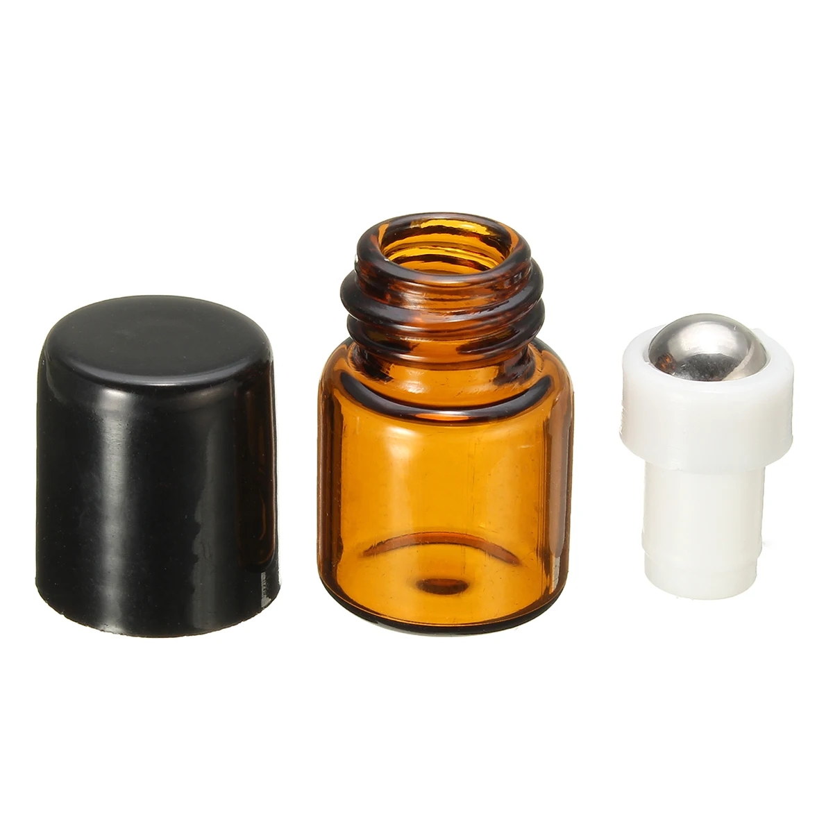 UV Varnish cap amber glass 1ml perfume roller bottle