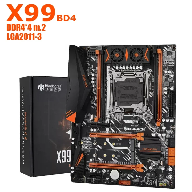 HUANANZHI X99 BD4 motherboard with M.2 NVME NGFF slot LGA2011-3 DDR4 4 channel 4*USB3.0 6*SATA3.0