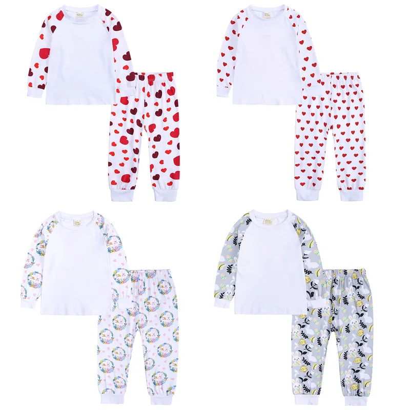 2023 New Cute Eggs Bunny Printing Cotton Pajama For Kids 1-13 Years  Easter Clothing Kids Pajamas Wholesale