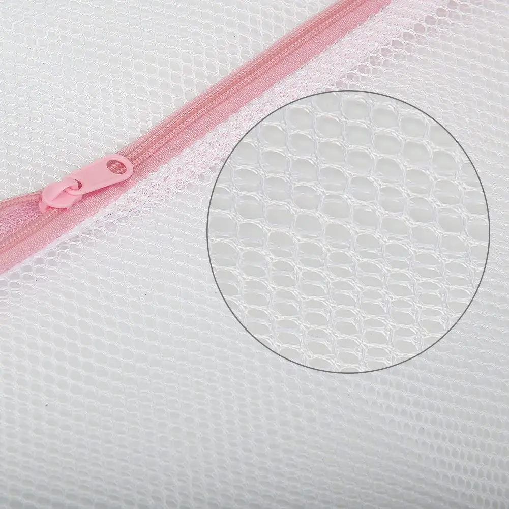 3-Piece L / M / S Size Laundry Mesh Wash Bags set Durable Coarse Mesh Laundry Bag with Zip White Laundry Mesh Bag