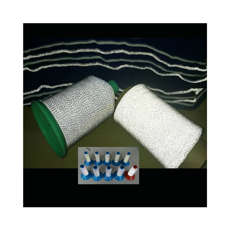 hot selling high visibility light silver grey strong polyester reflective thread knitted yarn for textile jeans logo embroidery