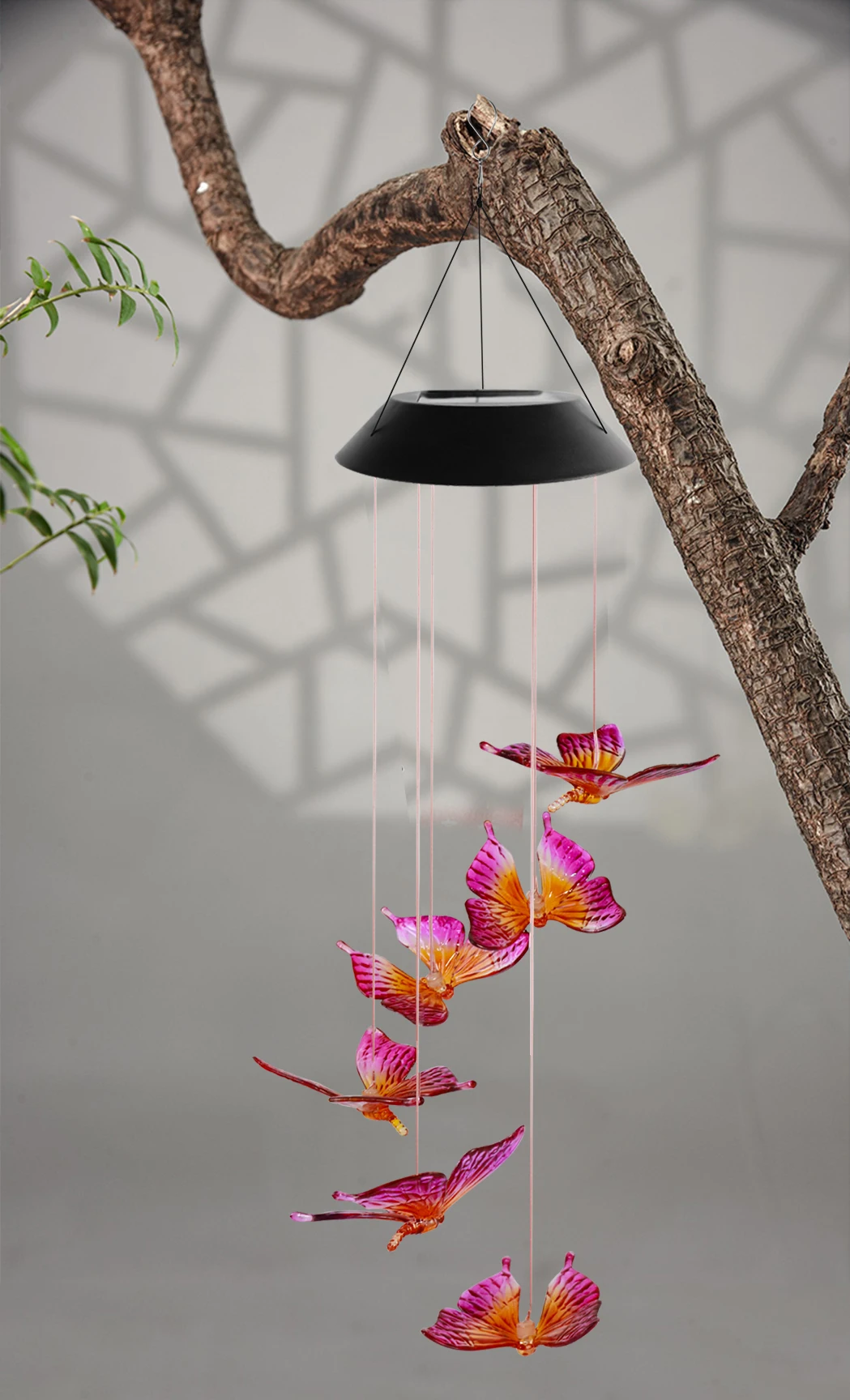Aulaygo Wind Chime Solar Chimes Multi Powered Mobile Waterproof Automatic Light Sensor Outdoor Decor
