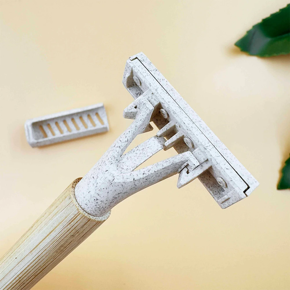 Eco Friendly Biodegradable Razor with Triple Blades Recycling Material Disposable Wheat Straw Blade Shaving Razor