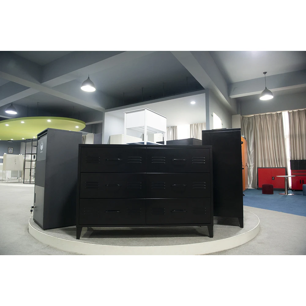 Metal Bedroom Living Room Furniture Black Dresser Chest of Drawer Steel Storage Cabinets