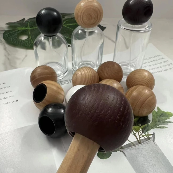 Direct Sales Of Custom  High Quality Wooden Lid For Massage Oil Perfume Glass Bottle