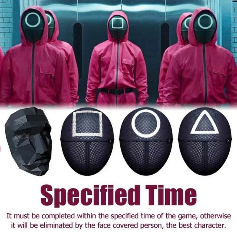  Fast Delivery Korean Drama Tv Play Show Mask Characters Mascara Villain Cos Facemask Casque Stuff Toys Squid Game