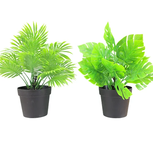 Home Artificial Bonsai Tree 26cm Artificial Small Palm Tree Plants Bonsai Potted Plants