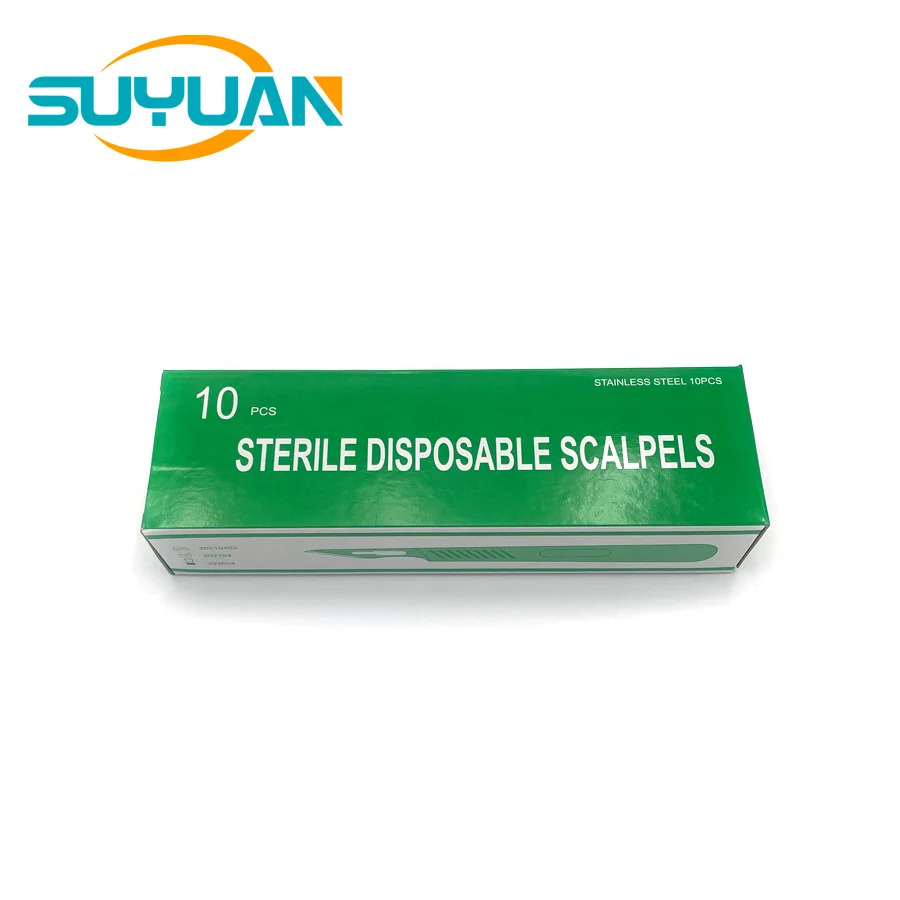 Commercial Medicine Micro Scalpel Blade 24 Stainless/Carbon Surgical Blade 24 With Plastic Handle