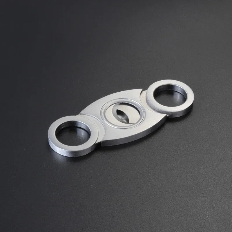 high quality stainless steel cigar cutter O shape double blade cigar cutter