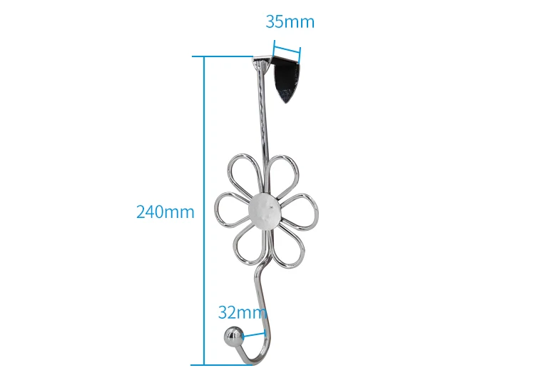 Petals shaped over the door clothes hook metal decorative twisted wire coat hook