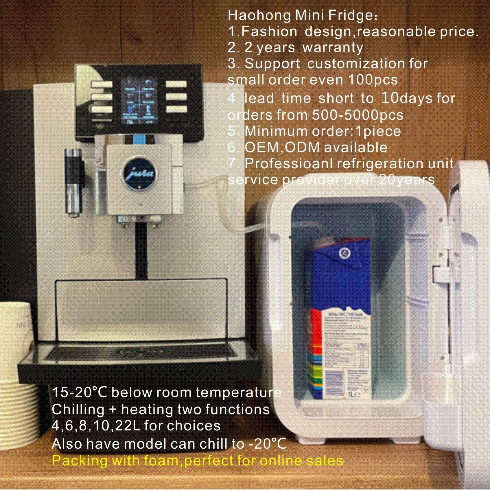 Vintage Cooler Box Breast Milk Mini Fridge with Tube Next to Coffee Maker 6L 8L 10L 10 Plastic Portable 43 Air Cooling Compact
