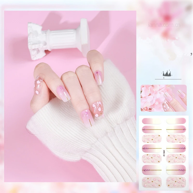 Wholesale 3D Nail Wrap Sticker New Designs Custom Full Nail Strips Christmas Gel Nail Polish Wrap sticker