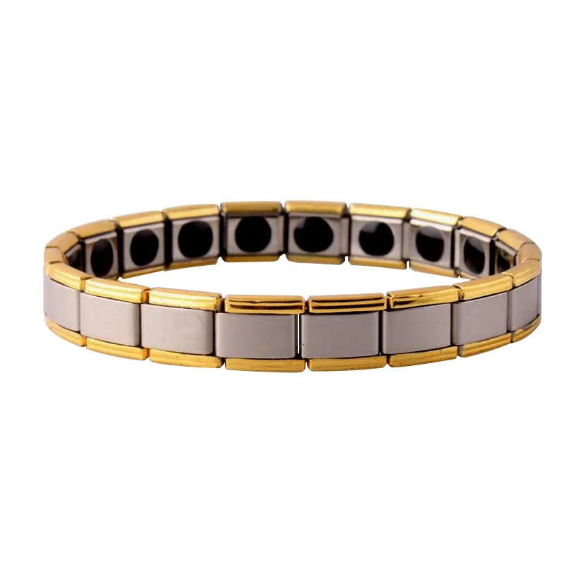 Stainless Steel Germanium Plated Gold Bracelet Titanium Steel Jewelry Energy Magnetic Therapy Health Bracelet
