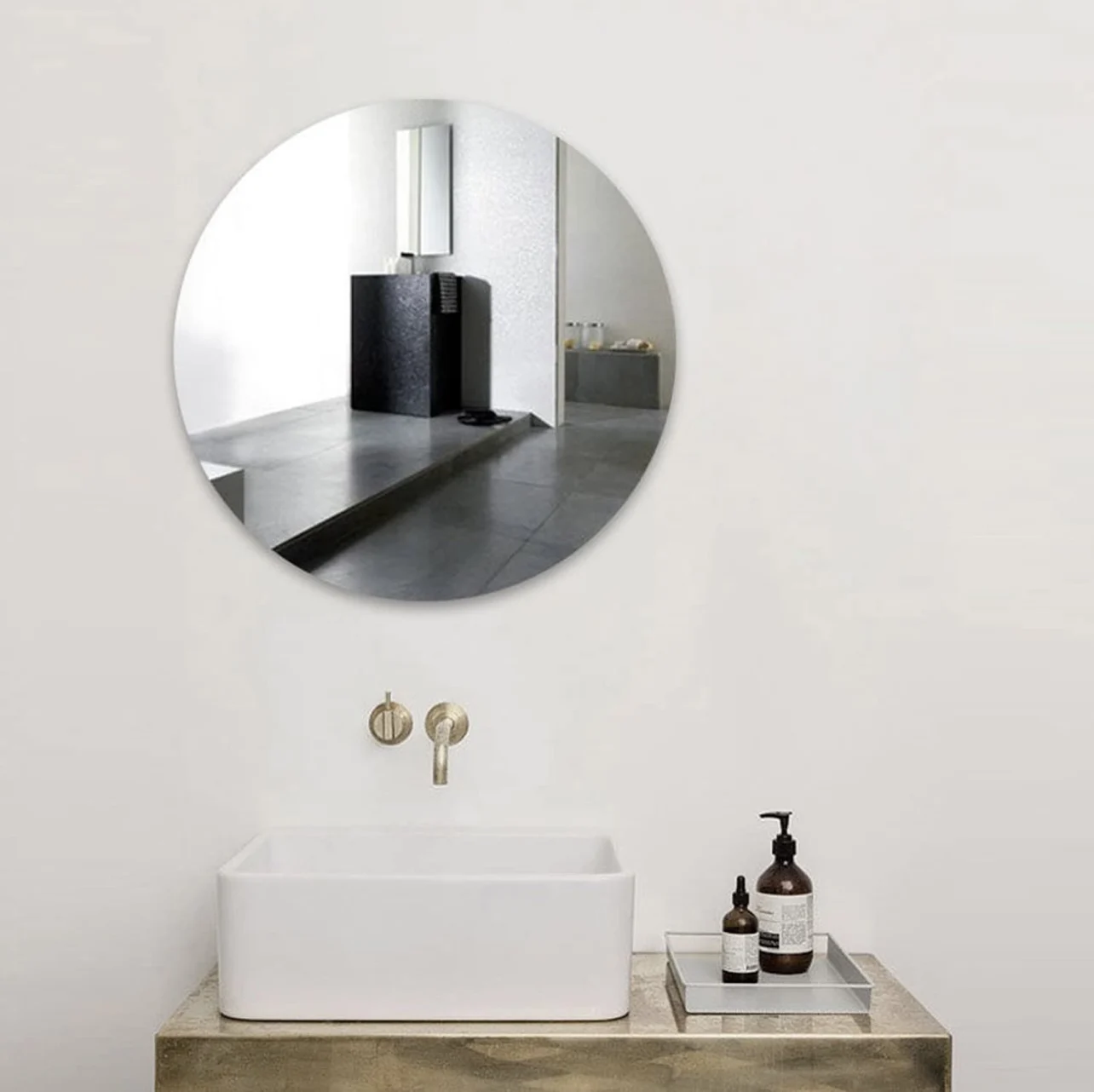 Hd Wall Makeup Mirror Frameless Decorative Wall Mirror Is Suitable for Bathroom, Bedroom, Living Room, Etc