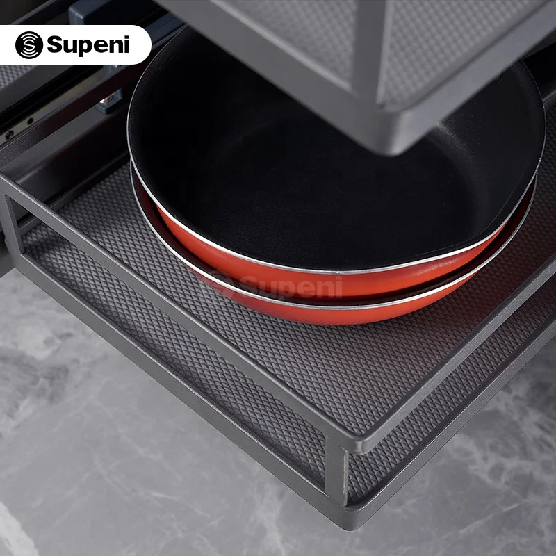 Supeni China Supplier Kitchen Cabinet Corner Magic Basket 2 Layer Pull Out Magic Corner for kitchen Organizer