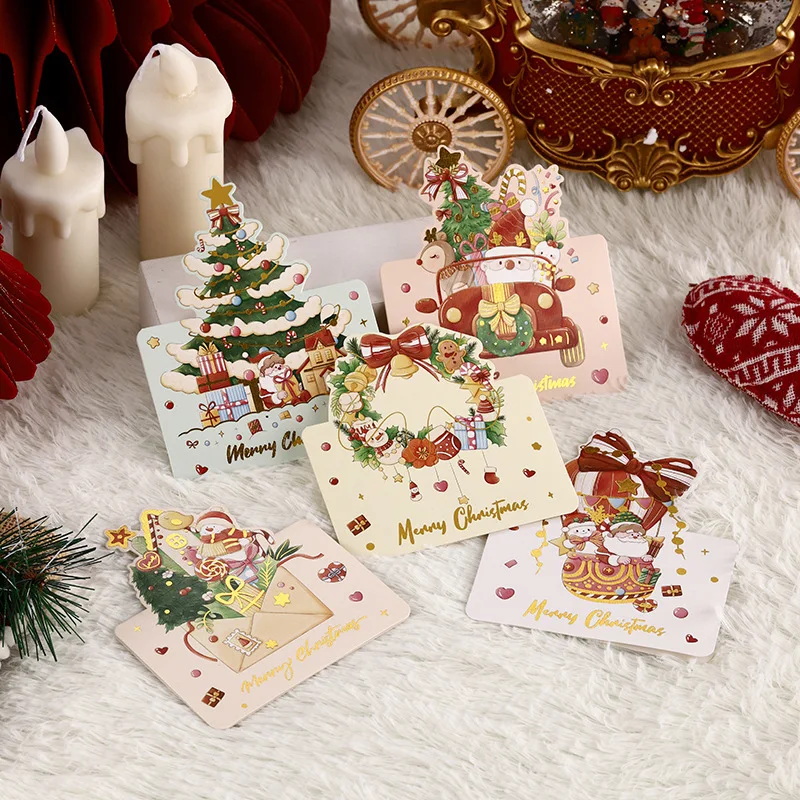 Christmas hot stamping greeting cards to send gift cards florist manufacturers wholesale blessing message card