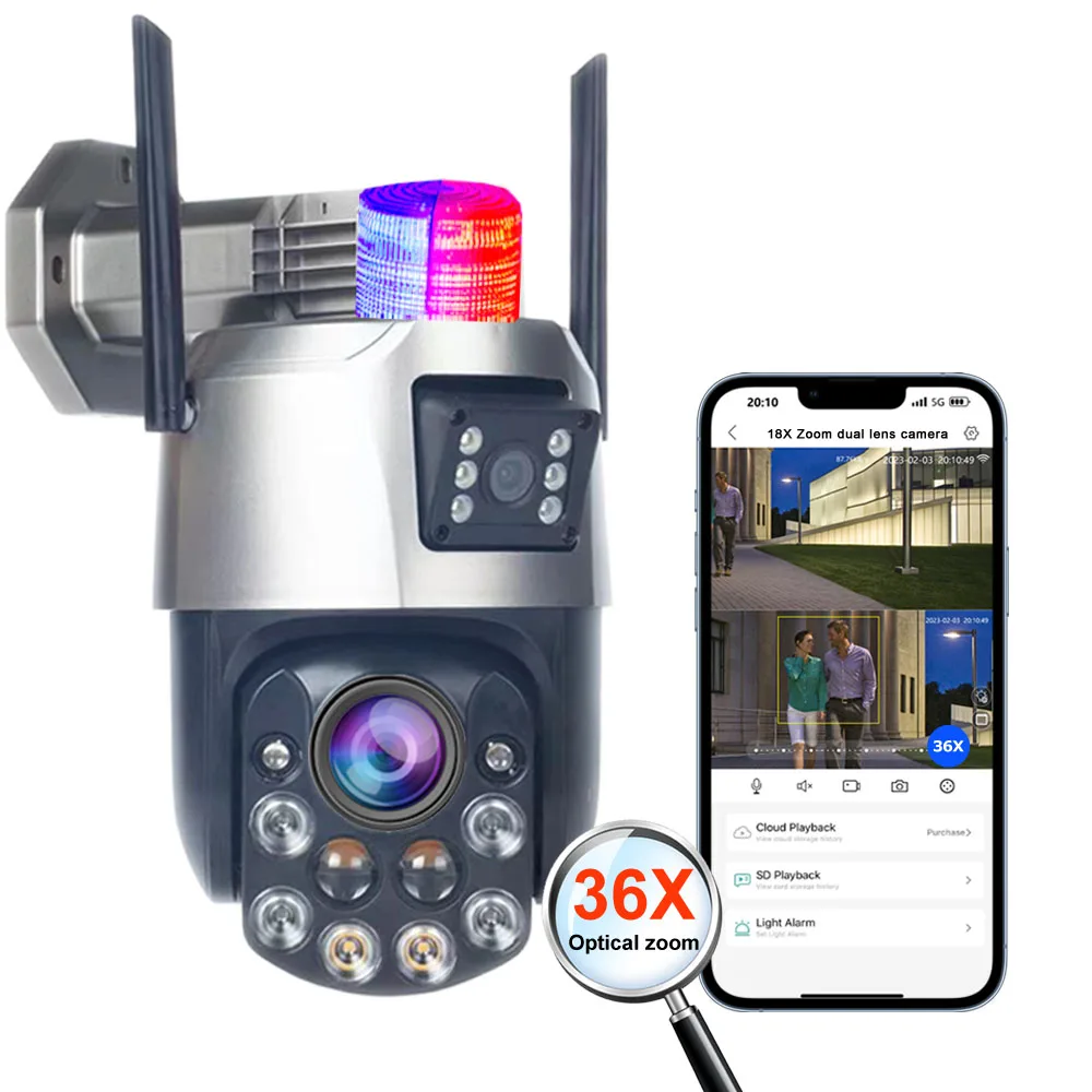 XM Icsee 12x 18X 36x Wireless IP Dual Lens outdoor PTZ CCTV Camera 36x Optical Zoom 6mp wifi Dual Lens zoom PTZ network Camera