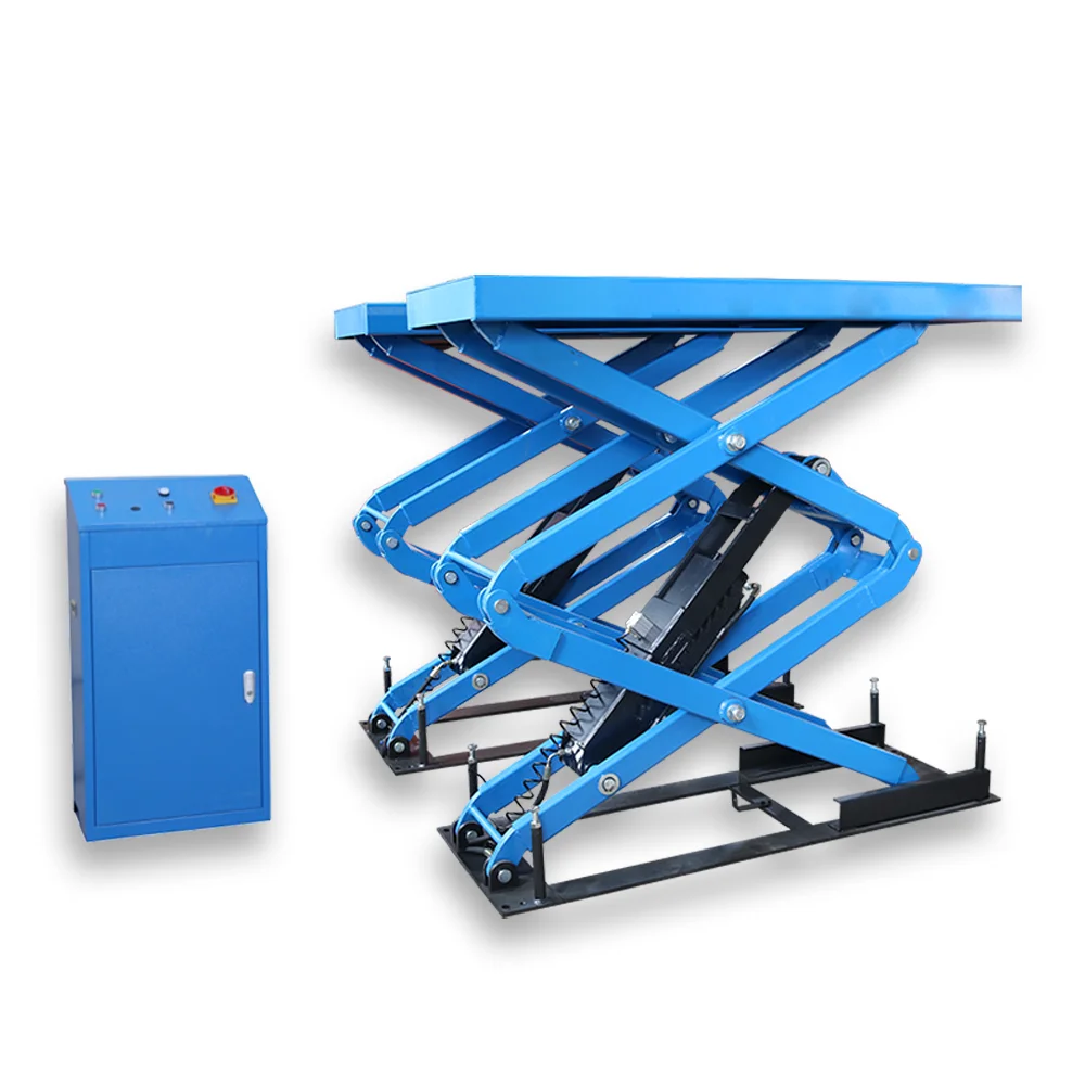 Safe 2m height hydraulic 3.5ton under ground scissor car lift scissor hoist with CE certification