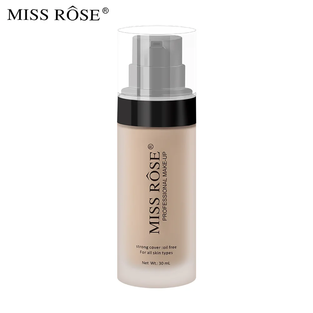 MISS ROSE 30ml Matte Liquid Foundation Maquiagem perfect Makeup Foundation Waterproof Maquillaje private label liquid foundation