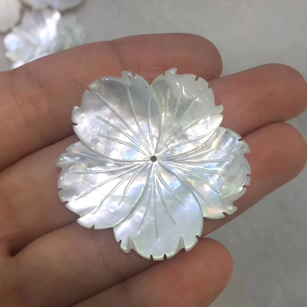 Big Size High quality natural mother of pearl gemstone flower shell carving