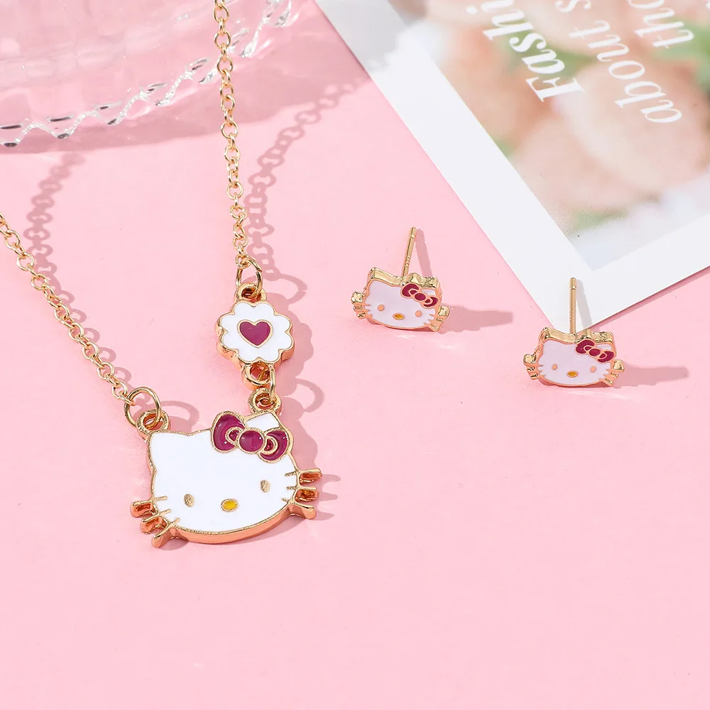 KT Cat Accessories Keychain Cartoon Cute Girl Pendant Anime Necklace