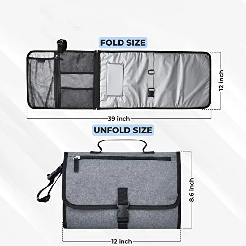 Waterproof Portable Diaper Changing Pad Clutch Kit Baby Diaper Changing Mat with Fasten Belt