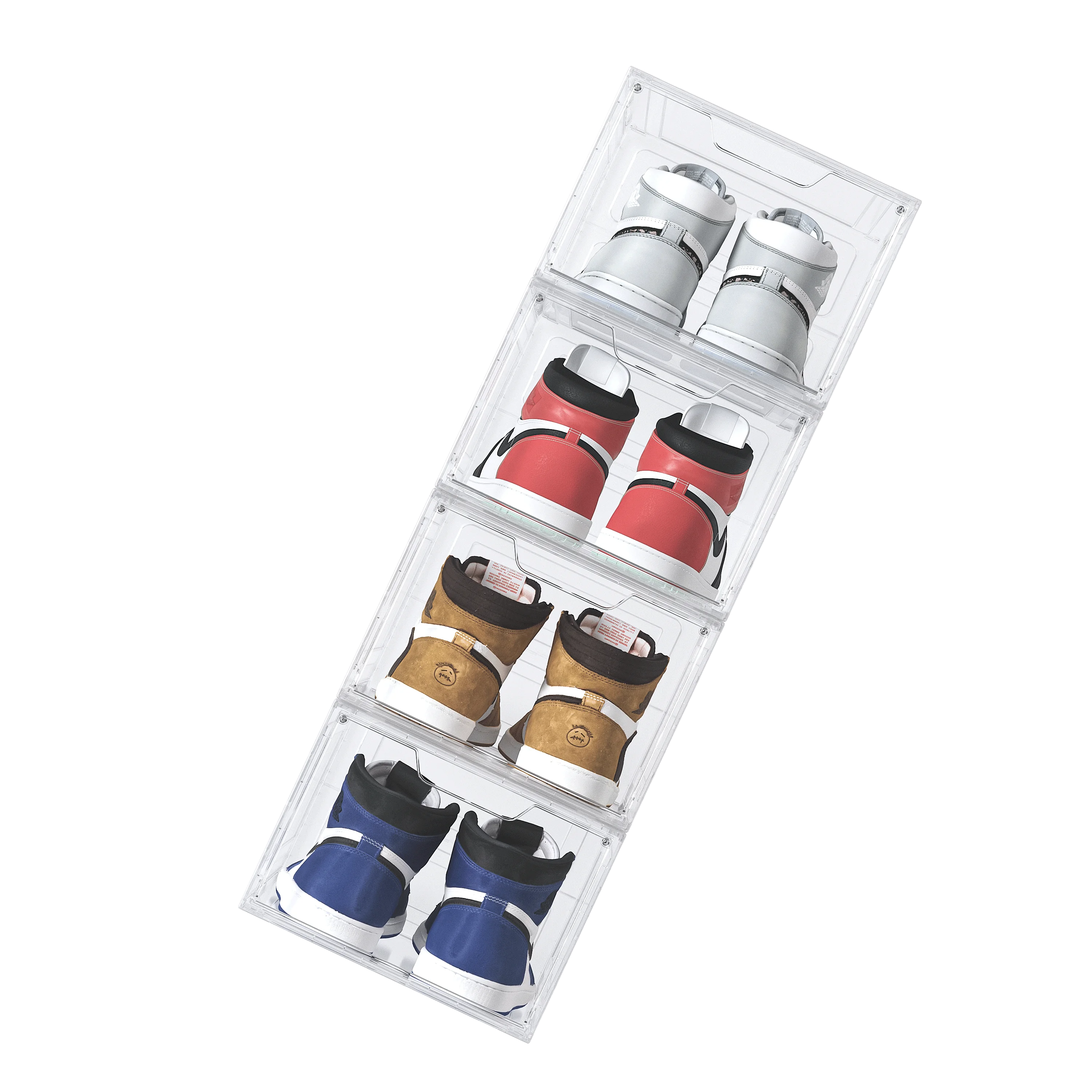 Factory Customize Brand Plastic Sneaker Case Shoes Box Clear Shoe Organizers
