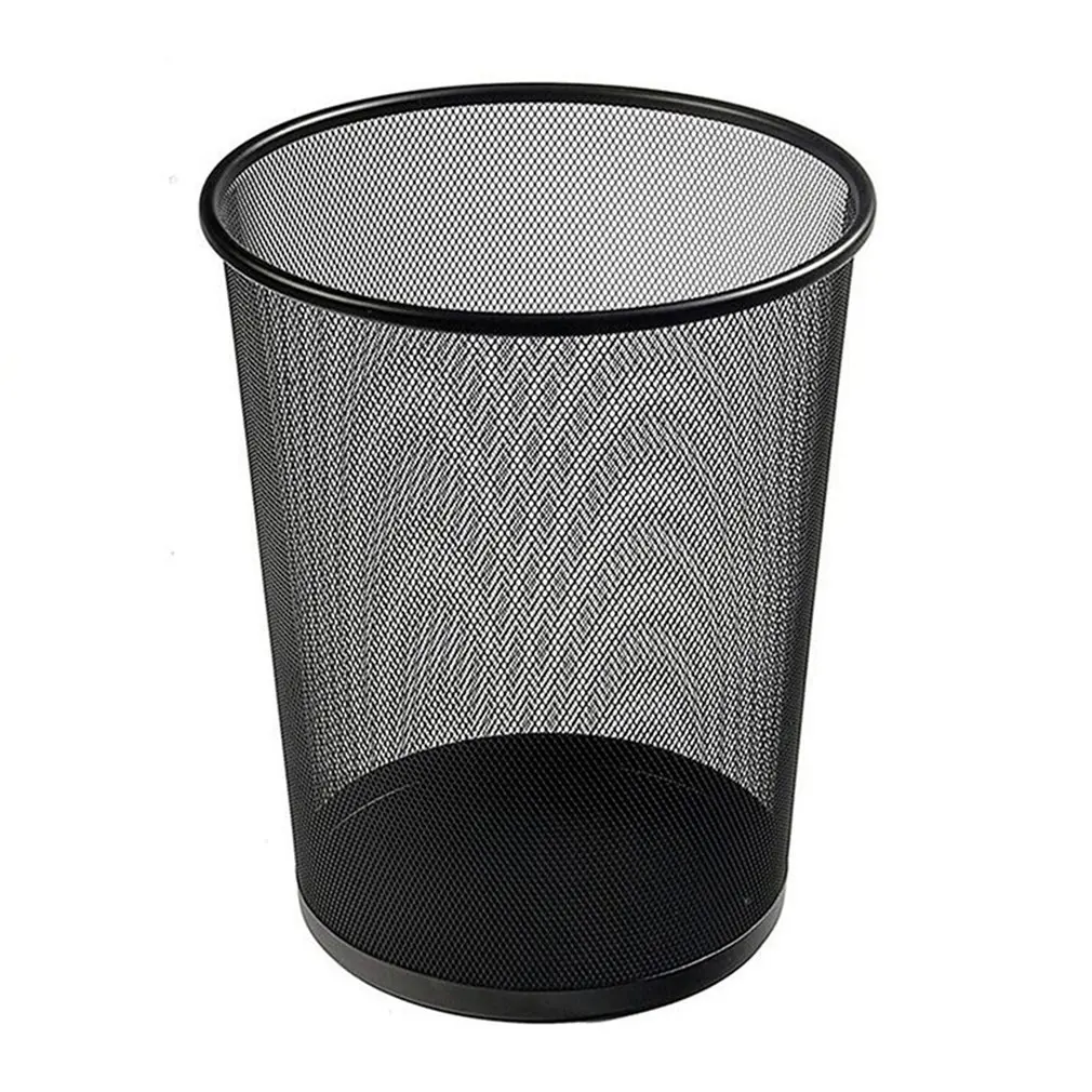 Minimalist Design Trash Bin Office and Home Kitchen Black Mini Metal Iron Mesh Garbage Can  Iron Mesh Garbage Can