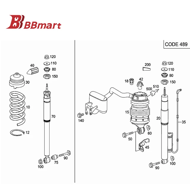 Передняя левая пневматическая подвеска BBmart для Mercedes Benz W212 OE 2123200825