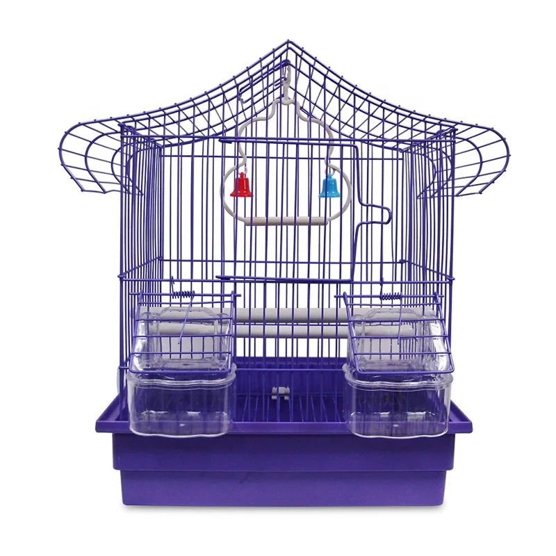 Economy Iron Wire Parakeet Bird Cage Parrot Fancy Bird Cages Breeding With Rolling Stand