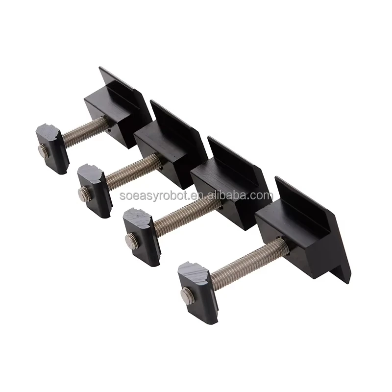 Factory Price Aluminum Black End Clamp Mid Clamp Solar Panel Mounting Clamps
