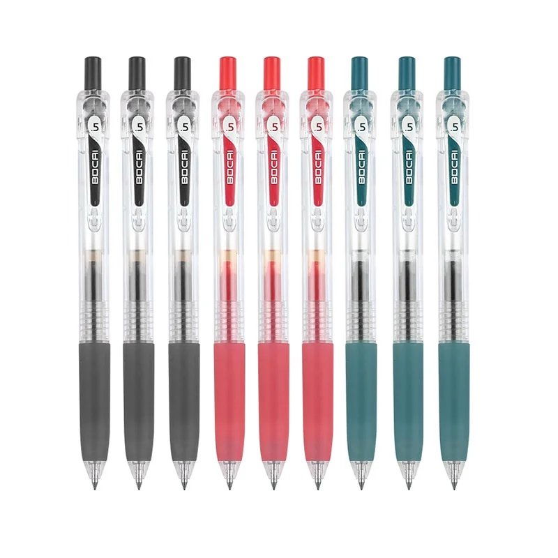 Student test Press pen Quick dry Signature pen Black Water-based 0.5 Press Gel pen