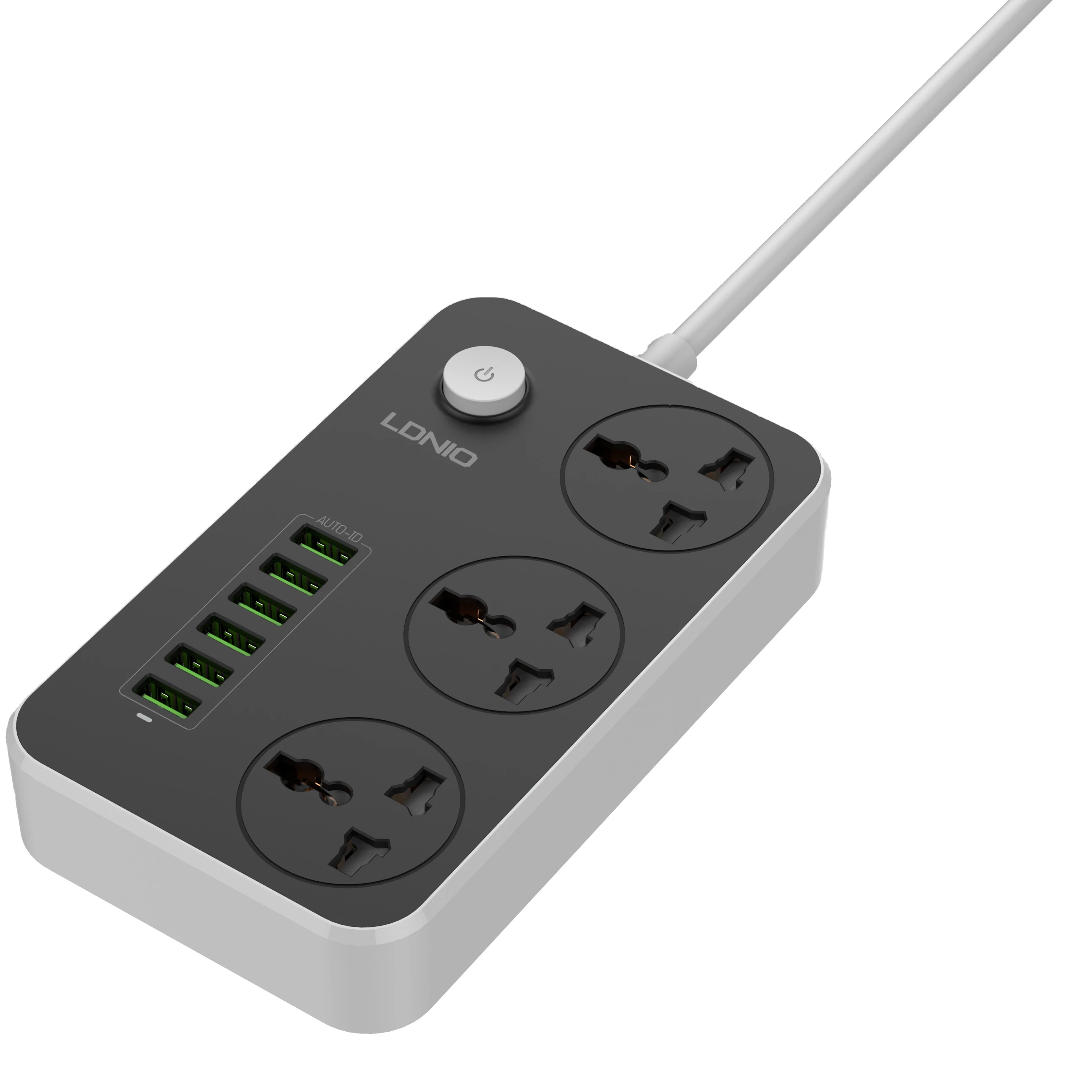 LDNIO New Arrival Hot Sale Wholesale Stock  SC3604 EU/US/UK  6 Usb Port Extension cord   2M 10A 2500W  PC Fireproof Good Quality