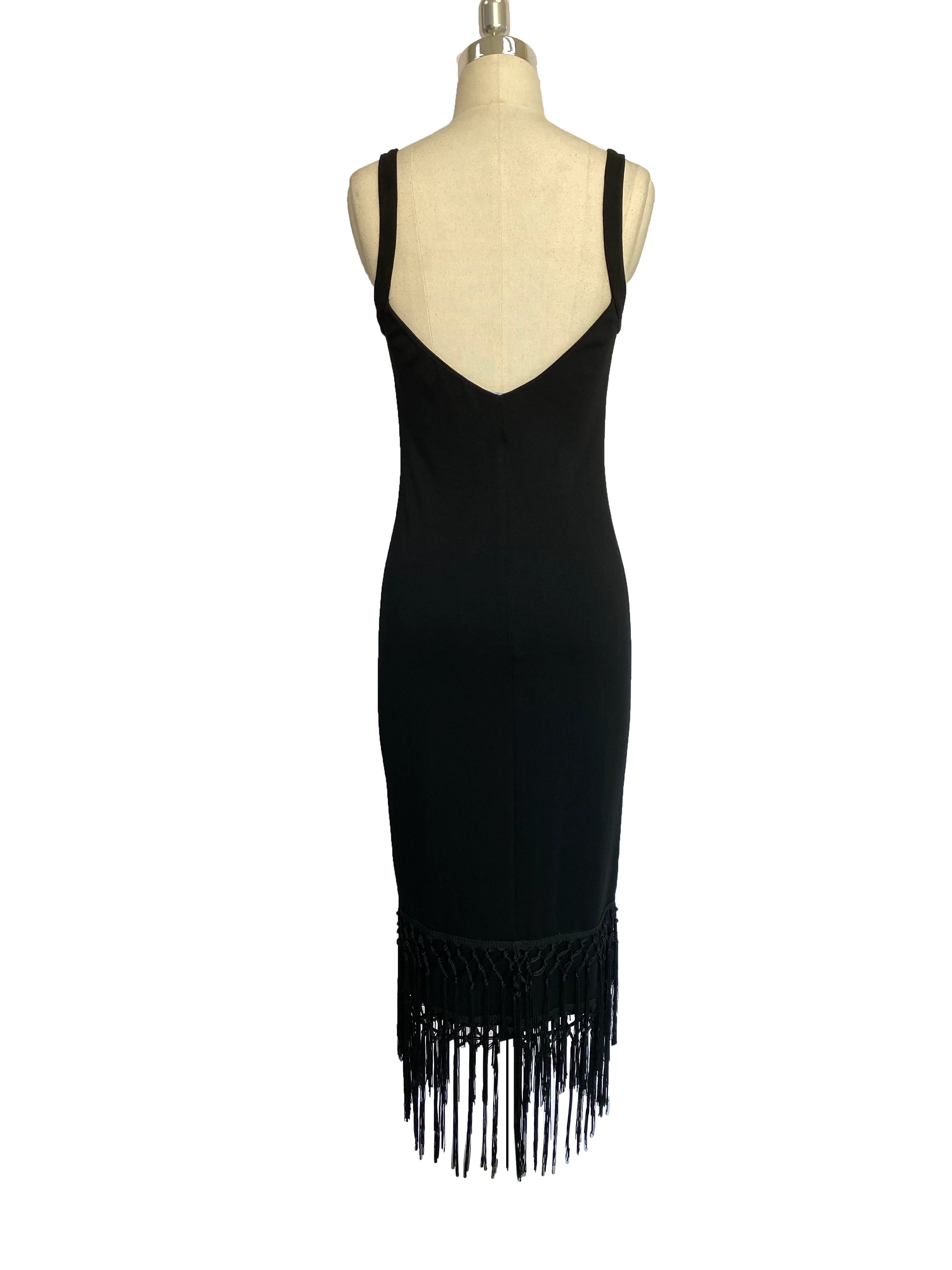Popular promotional distinctive fringe bandage  Fashion ladies sexy black eveening dress