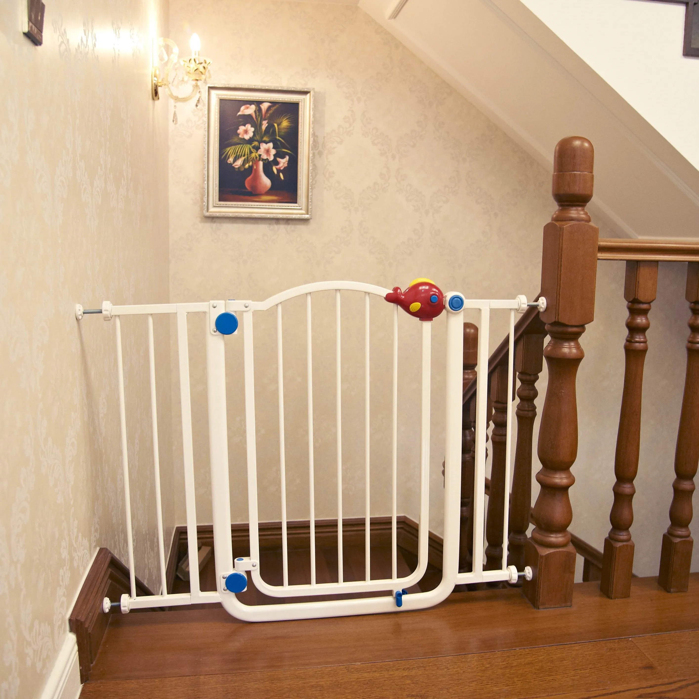 
Pressure mounted gate Metal door and stairs baby safety gate 