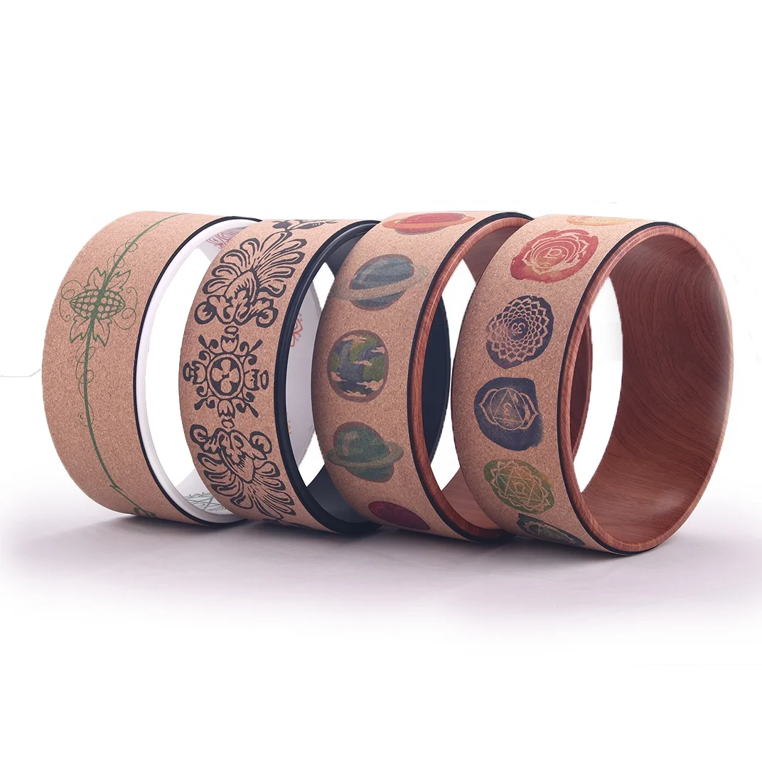 Quality Assurance Hot Sale Gym Fitness Massage Wooden ABS Yoga Set Custom Roller Cork Yoga Wheel
