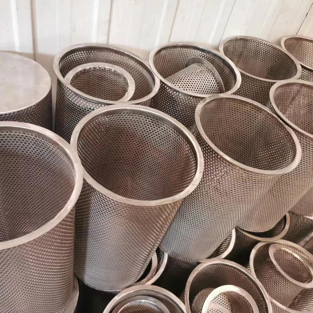 SS316L Industrial Filtration Equipment Perforated Plate Filter Basket for Sea Water Strainer
