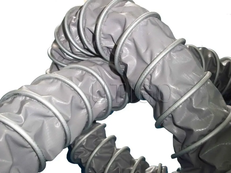 Flame Resistant Spiral PVC Clamped Polyester Fabric Ventilation Flexible Duct Hose
