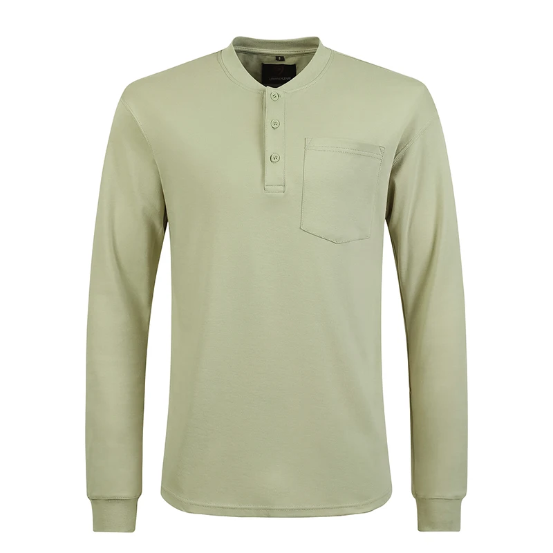 Custom Cotton Henley FR Fire Retardant Antistatic Shirt