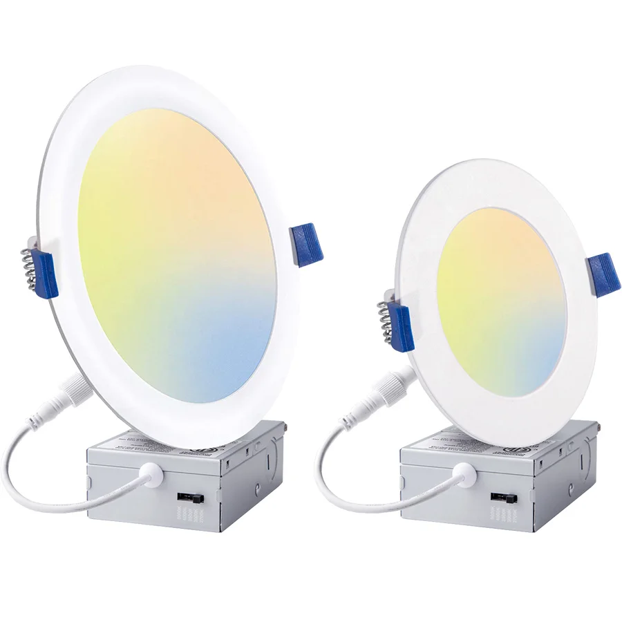 Round Square Slim High Brightness 9w 12w Dimmable 4Inch 6Inch Recessed Ceiling Lights with Junction Box Led Panel Light