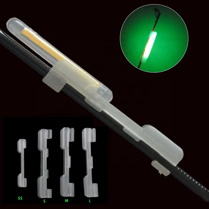 TAKEDO 20PCS W-301Night Fishing Luminous Fishing Rod Tip Light Clip Rod Tip Base Holder For Luminous Stick On Jigging Carp Rods