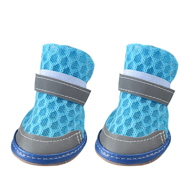 Summer Breathable And Anti Slip Pet Shoes Reflective Mesh Hollow Comfortable Small Dog Spring Sandals Feet Covers