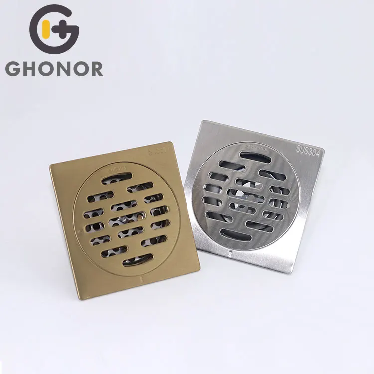 Sus304 Stainless Steel Hair Catcher Anti-Odor Round Bathroom Floor Metal Cross Drain Covers Drain De Sol 304 For Floor Drains